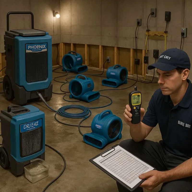 Structural Drying and Dehumidification process in Auburn, WA